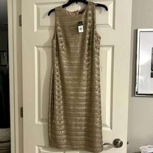Lauren by Ralph Lauren gold sequin dress. New with tags.